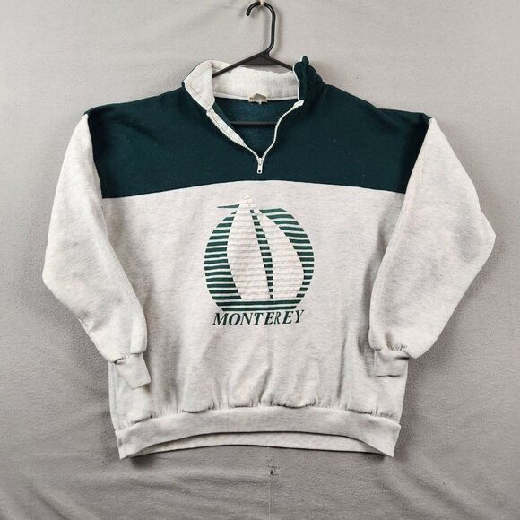 Vintage Monterey Sweatshirt Men's XXL USA 90's 1/4 Zip Sweater - Picture 1 of 8
